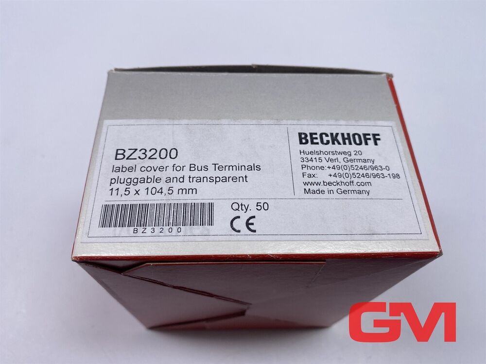 Ve 50x Beckhoff Pluggable Beschriftungsabdeckung BZ3200 Label Cover