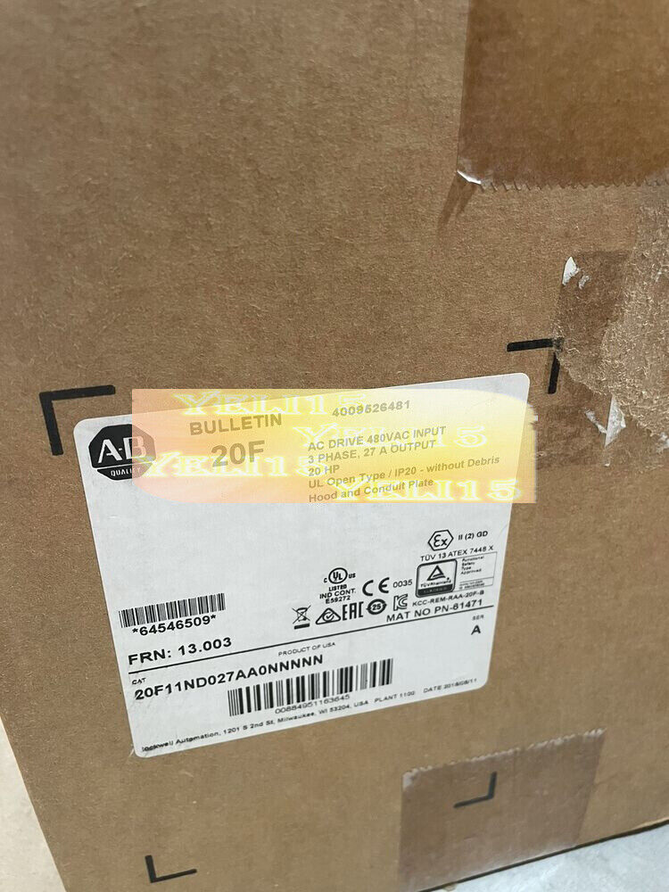 AB 20F11ND027AA0NNNNN Sealed Allen Bradley 20F11ND027AA0NNNNN 20HP PowerFlex 753 DHL / UPS / FedEx