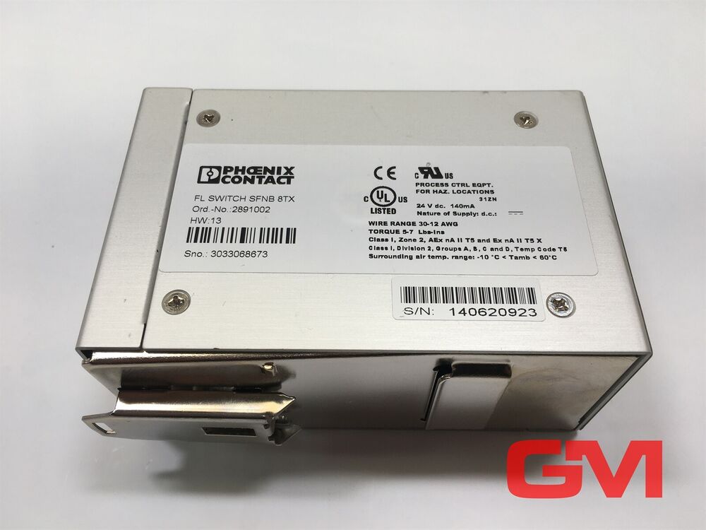 Phoenix Contact Industrial Ethernet Switch 2891002 Fl SWITCH SFNB 8TX Hw: 13 24V
