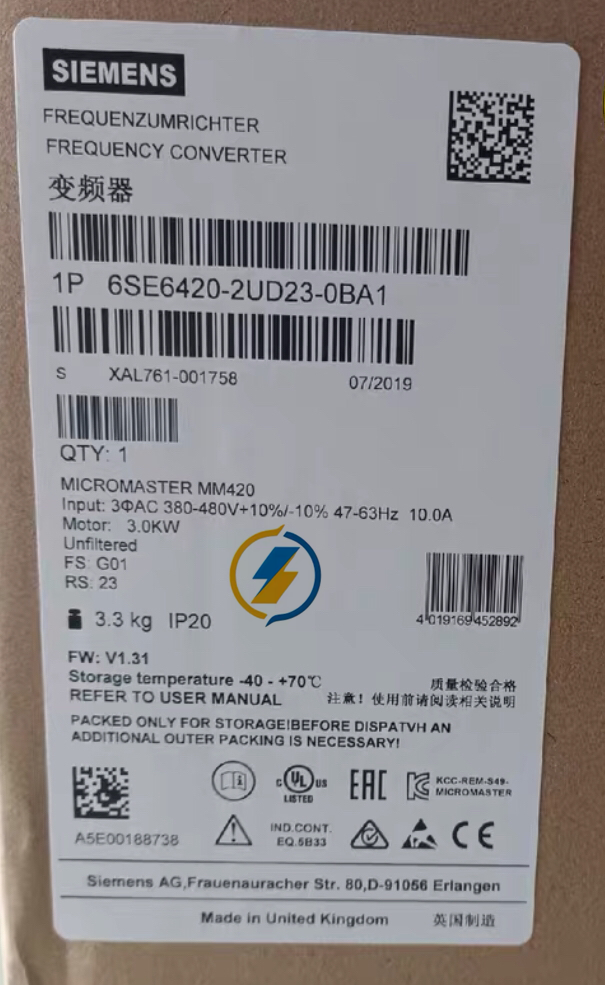 1PCS New Siemens 6SE6420-2UD23-0BA1 3KW 380V 6SE6 420-2UD23-0BA1