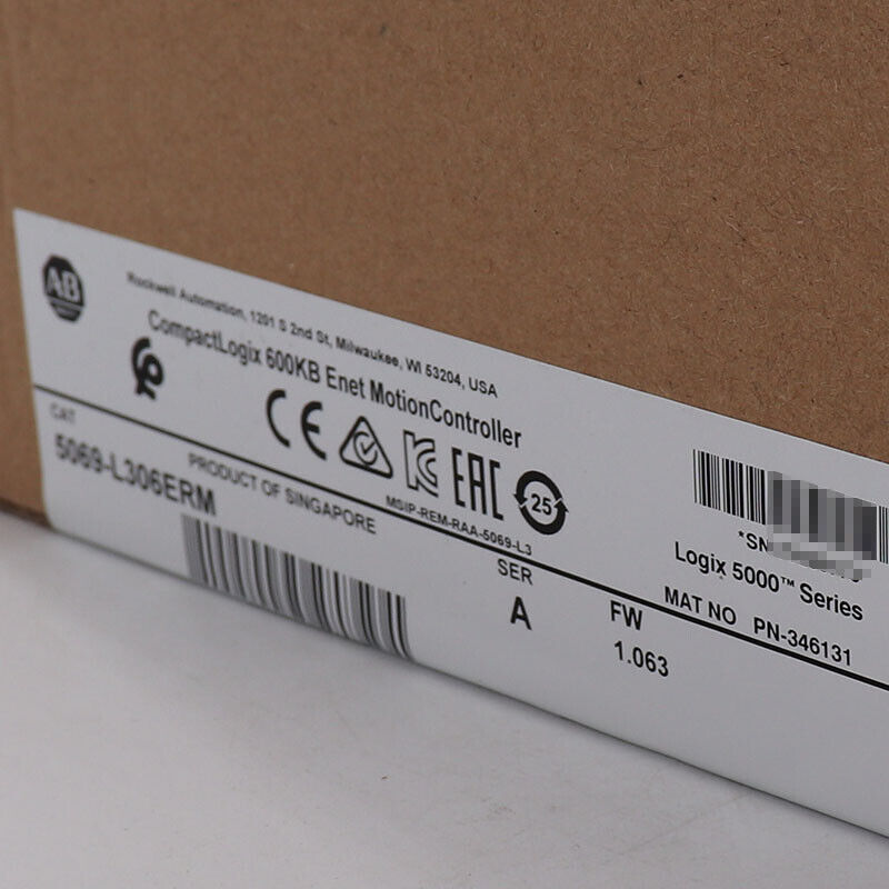 2023 New AB Allen-Bradley 5069-L306ERM /A CompactLogix 600KB Factory Sealed US DHL / UPS / FedEx