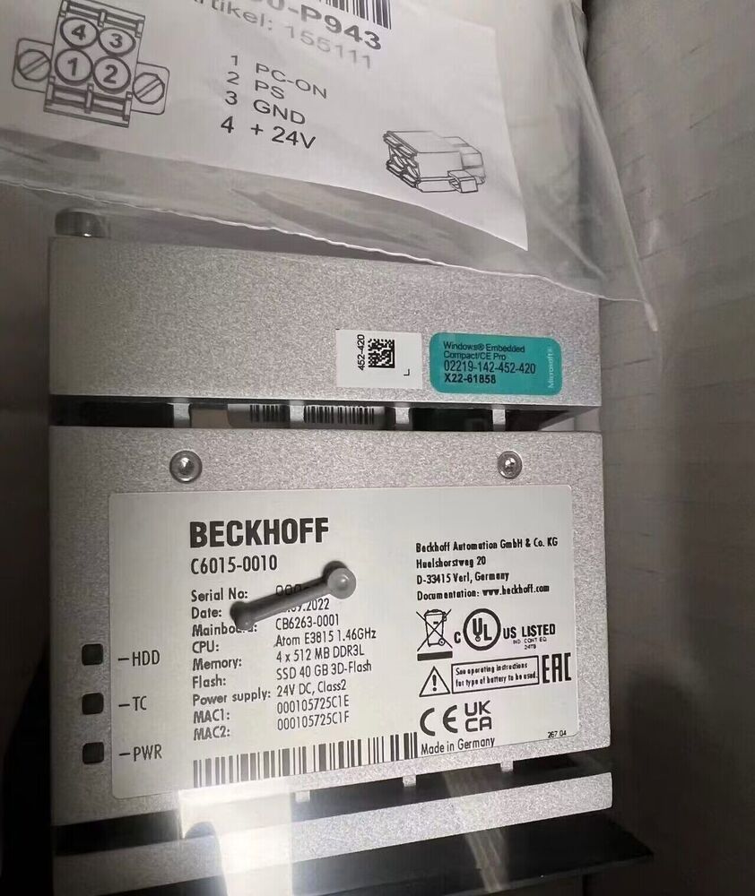 1PC NEW BECKHOFF C6015-0010 TWINCAT2 Single Core 1.46GHz EXPEDITED SHIPPING DHL / UPS / FedEx