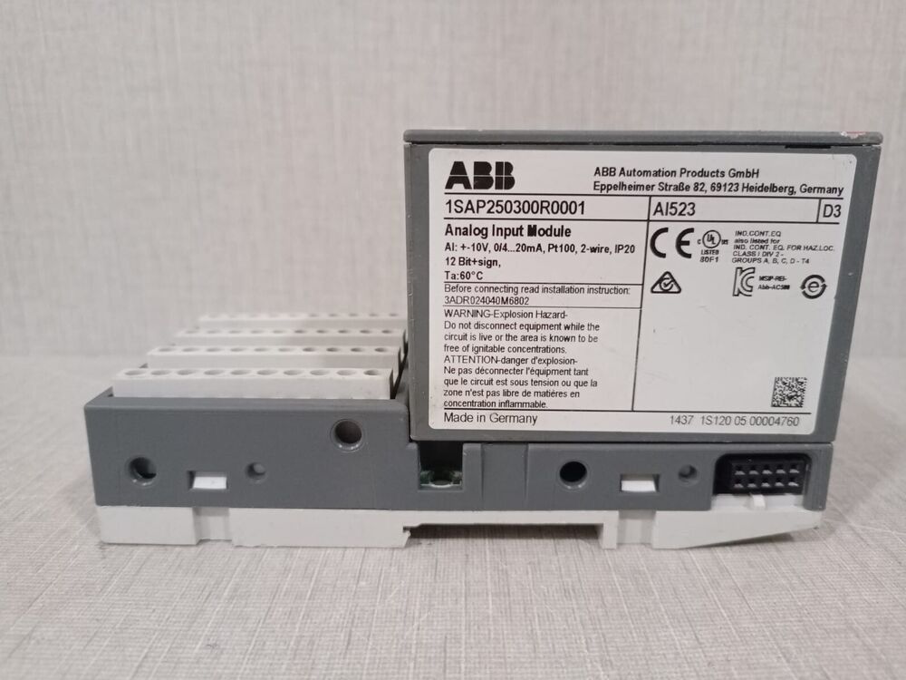 ABB AI523 Analog Input Module 1SAP250300R0001 New In Box