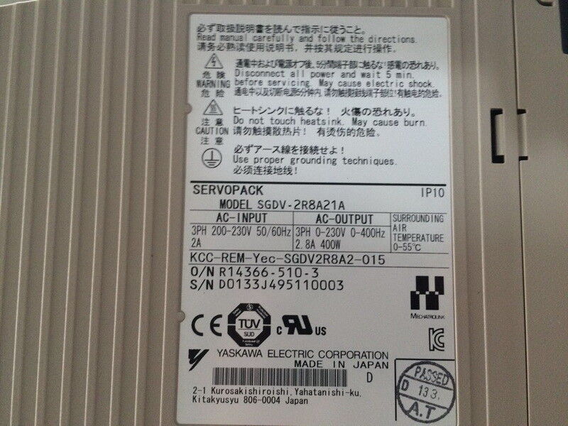 1PC YASKAWA AC SERVO DRIVER SGDV-2R8A21A NEW ORIGINAL FREE EXPEDITED SHIPPING DHL / UPS / FedEx