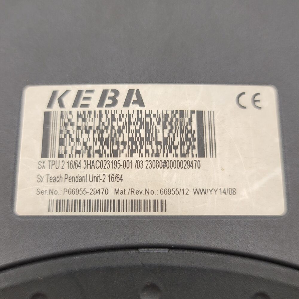 KEBA SX TPU 2 16/64 3HAC023195-001 /03 Robot Teach Pendant, 32Ft Cord