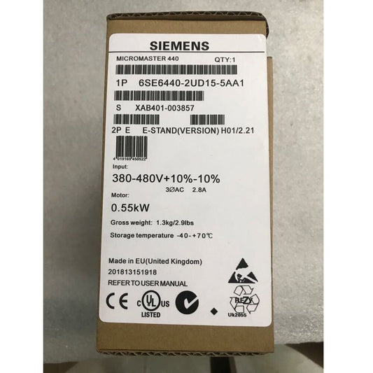 New Siemens 6SE6 440-2UD15-5AA1 6SE6440-2UD15-5AA1 MICROMASTER440 without filter