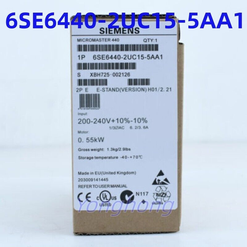 New Siemens 6SE6440-2UC15-5AA1 MICROMASTER440 without filter 6SE6 440-2UC15-5AA1