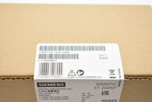 New Siemens CPU 1510SP-1 PN for ET 200SP 6ES7510-1DJ01-0AB0 6ES7 510-1DJ01-0AB0
