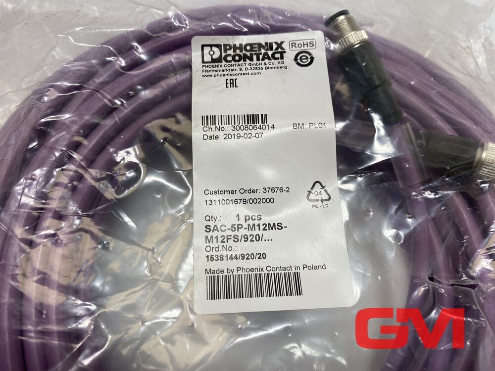 Phoenix Contact Bussystem-Kabel 1538144 Bus System Cable SAC-5P-M12MS-M12FS/920