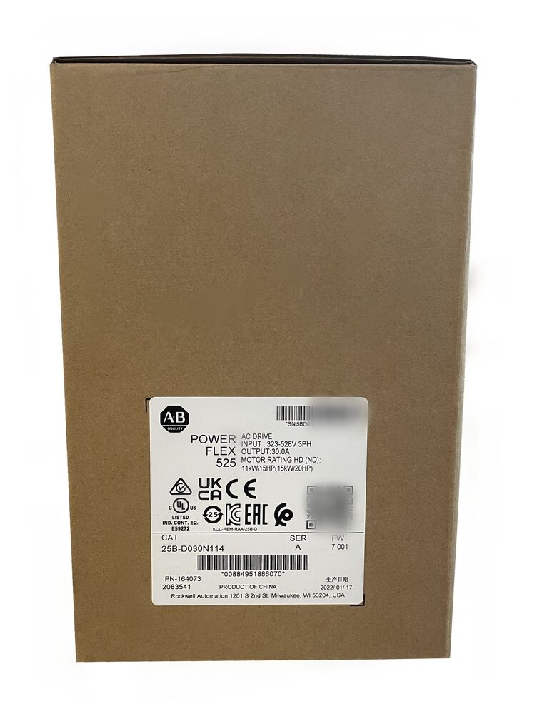 New Original Allen-Bradley 25B-D030N114 PowerFlex 525 AC Drive 15 kW (20 HP) DHL / UPS / FedEx