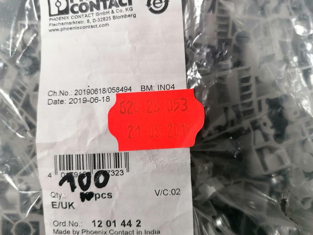 Vpe 100x Phoenix Contact Endhalter E/UK 1201442 for Contracting Rail End Clamp