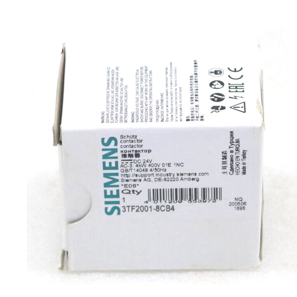 New In Box SIEMENS 3TF2001-8CB4 Contactor 24V DC DHL / UPS / FedEx