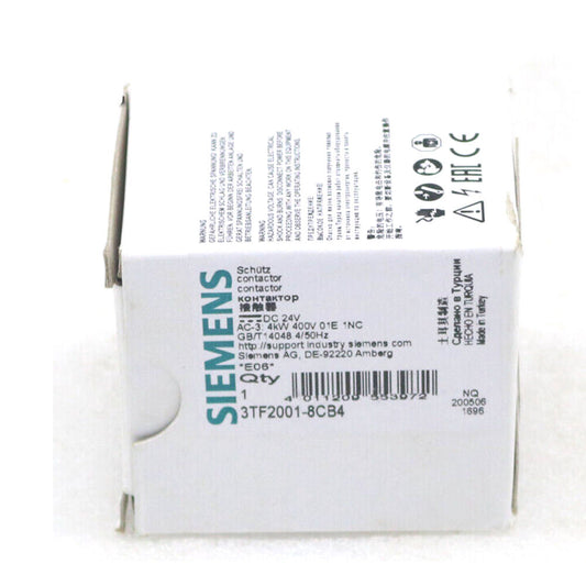 New In Box SIEMENS 3TF2001-8CB4 Contactor 24V DC DHL / UPS / FedEx