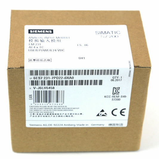 New In Box SIEMENS 6ES7 231-7PD22-0XA0 Analog Input Module DHL / UPS / FedEx