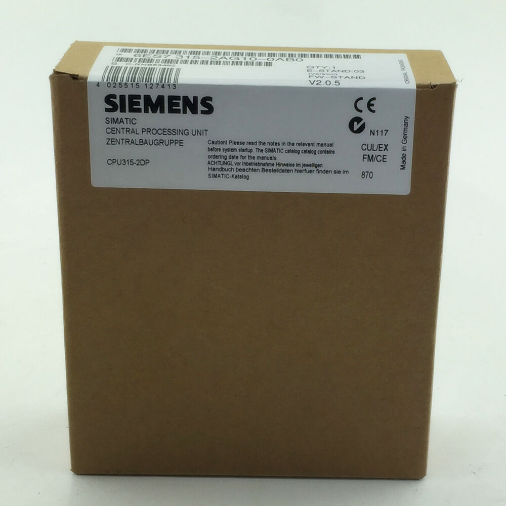SIEMENS 6ES7 315-2AG10-0AB0 PLC 6ES73152AG100AB0 New In Box Expedited Shipping DHL / UPS / FedEx