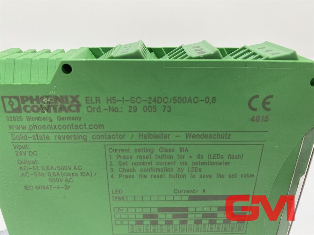 Phoenix Hybrid-Motorstarter 2900573 Elr H5-I-SC- 24DC/500AC-0, 6 Relay Module