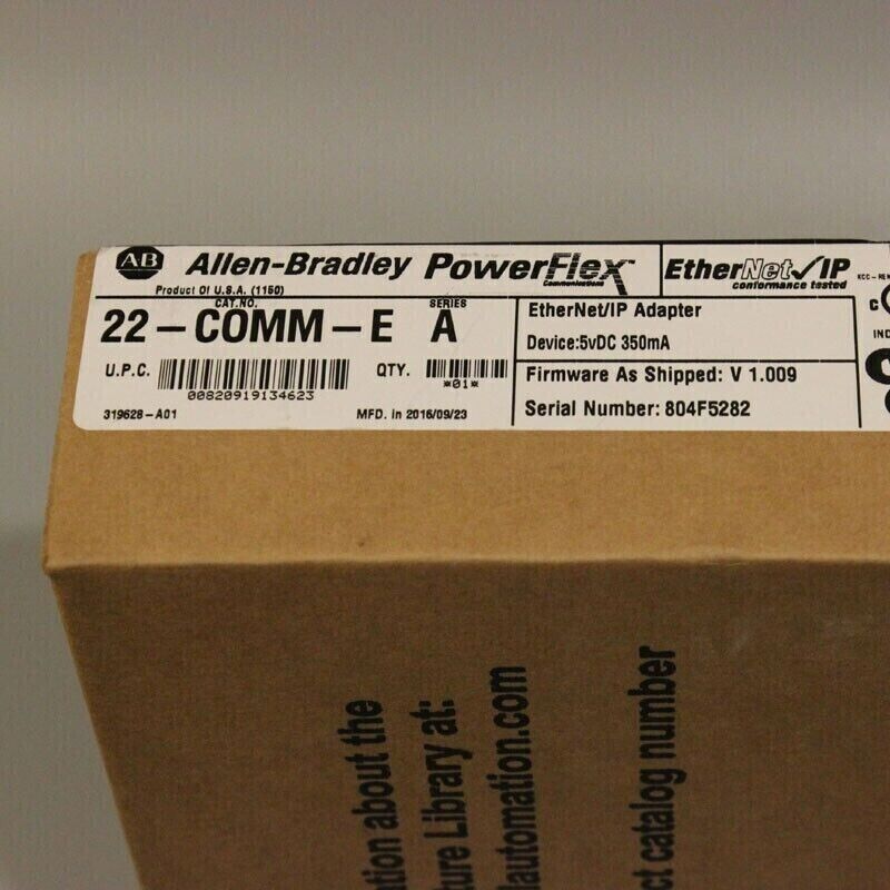 New In Box Factory Sealed AB 22-COMM-E SER A PowerFlex Ethernet/IP Comm Adapter DHL / UPS / FedEx