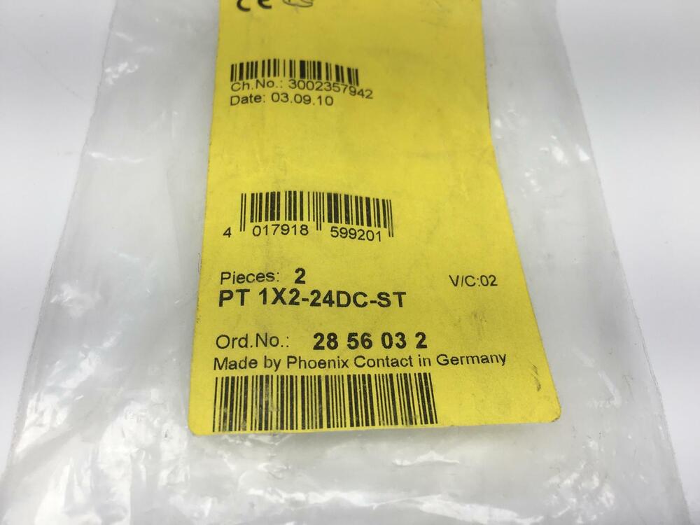 Vpe 2x Phoenix Contact Overvoltage Protection Plug PT 1X2-24DC-ST 2856032