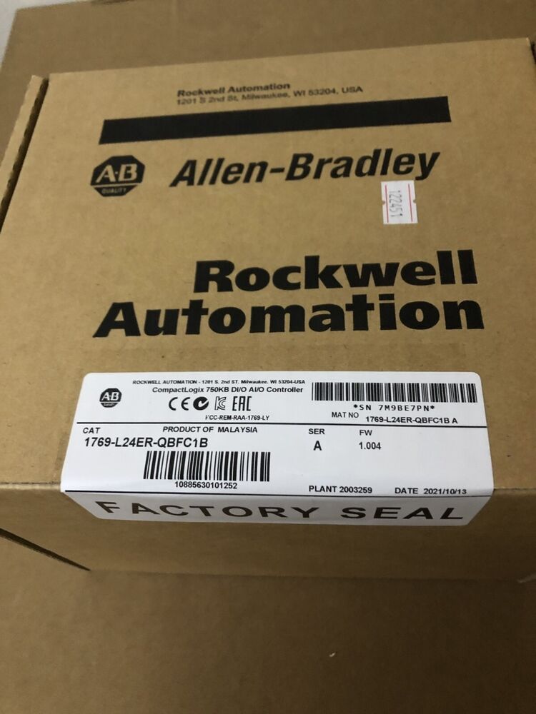 New One AB 1769-L24ER-QBFC1B Controller 1769L24ERQBFC1B In Box DHL / UPS / FedEx