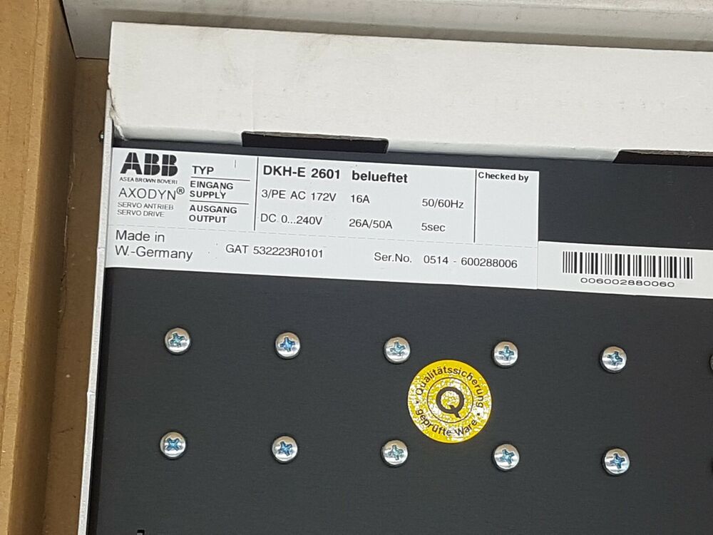 ABB AXODYN DKH-E 2601 SERVO DRIVE DKH-E2601