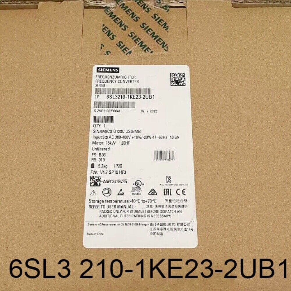 New in Box SIEMENS Module 6SL3210-1KE23-2UB1 6SL3 210-1KE23-2UB1