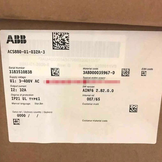 ACS880-01-032A-3 ABB VFD Brand New Shipping DHL/FedEX