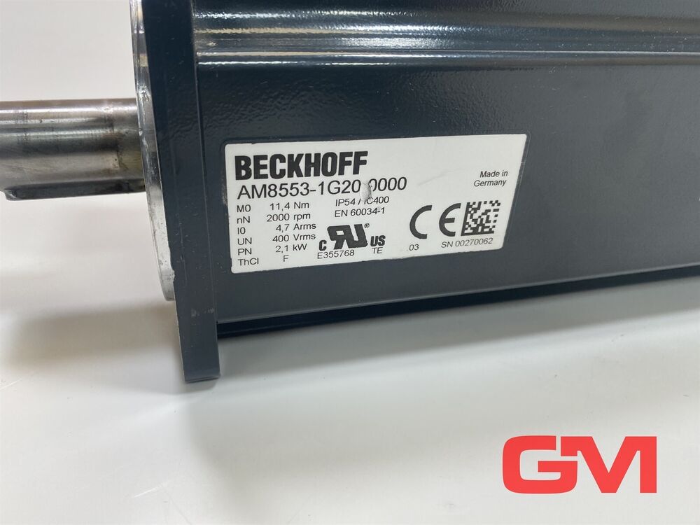 Beckhoff Servo Motor AM8553-0.0353oz20-0000 Drive 2,1kW 11,4Nm 2000rpm 400Vrms
