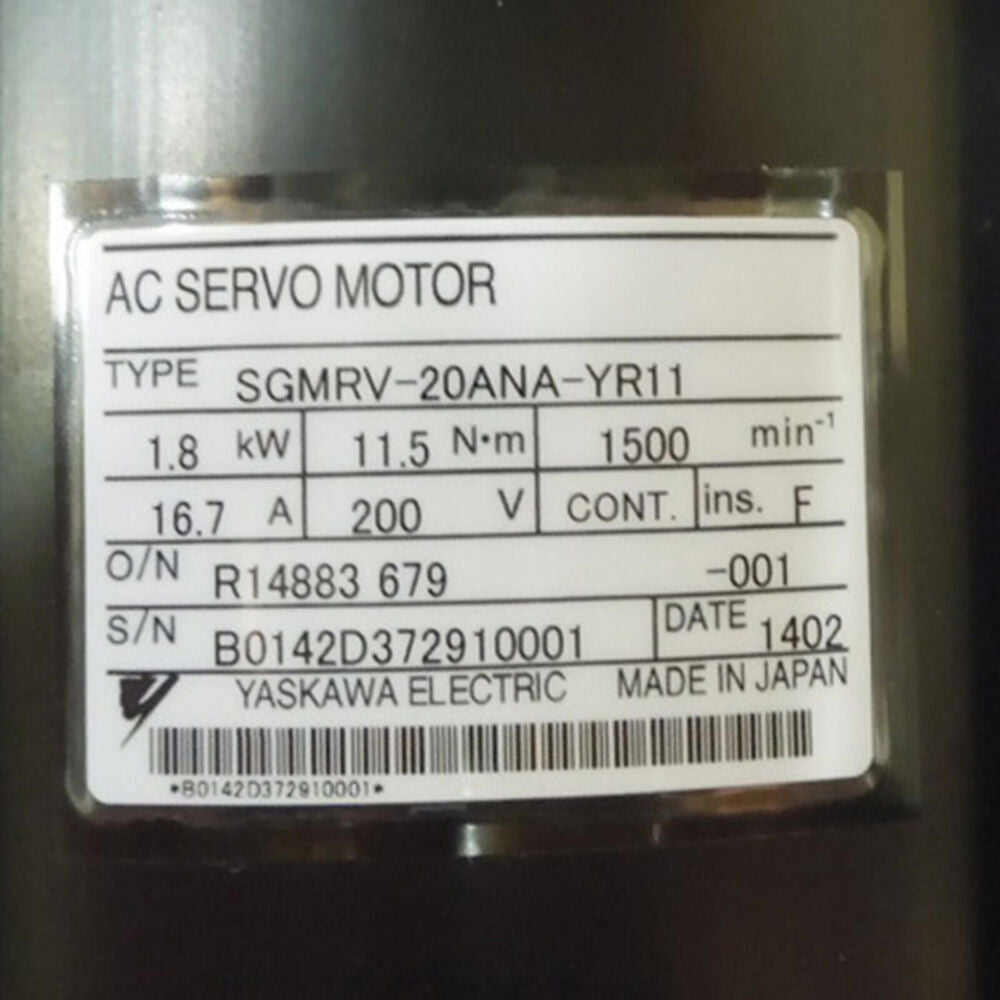 1PC New Yaskawa SGMRV-20ANA-YR11 Servo Motor Expedited Shipping SGMRV20ANAYR11