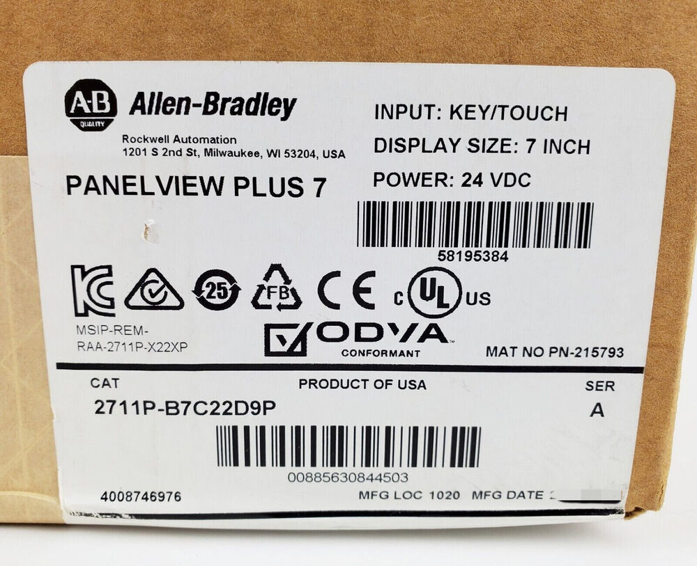 Allen Bradley 2711P-B7C22D9P AB New Sealed PanelView Plus 7 Graphic Terminal DHL / UPS / FedEx