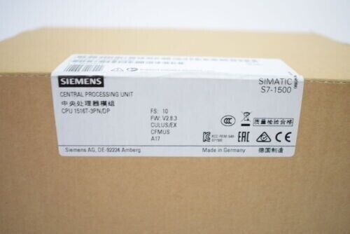 New Siemens 6ES7516-3TN00-0AB0 6ES75163TN000AB0 S7-1500T, CPU 1516T-3 PN/DP