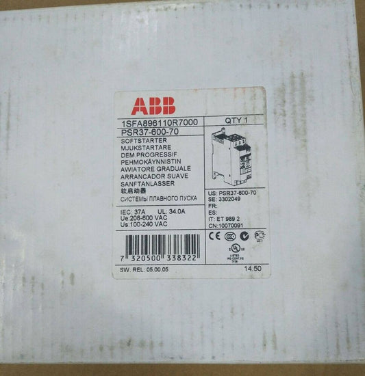 NEW ABB PSR37-600-70 1SFA896110R7000 Soft Starter 37A 18.5kw DHL / UPS / FedEx