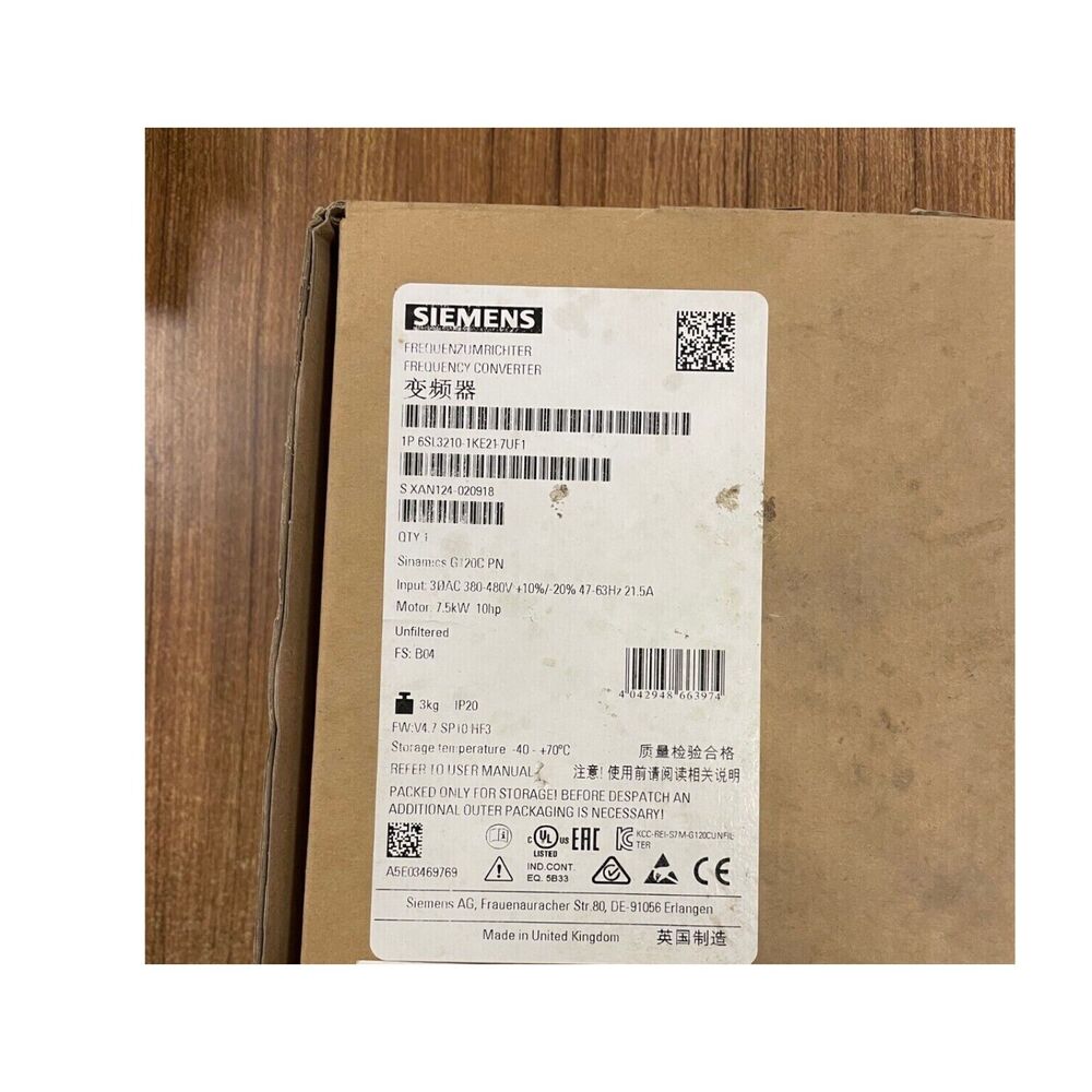 Siemens 6SL3210-1KE21-7UF1 SINAMICS G120C 7.5KW Converter 6SL3 210-1KE21-7UF1