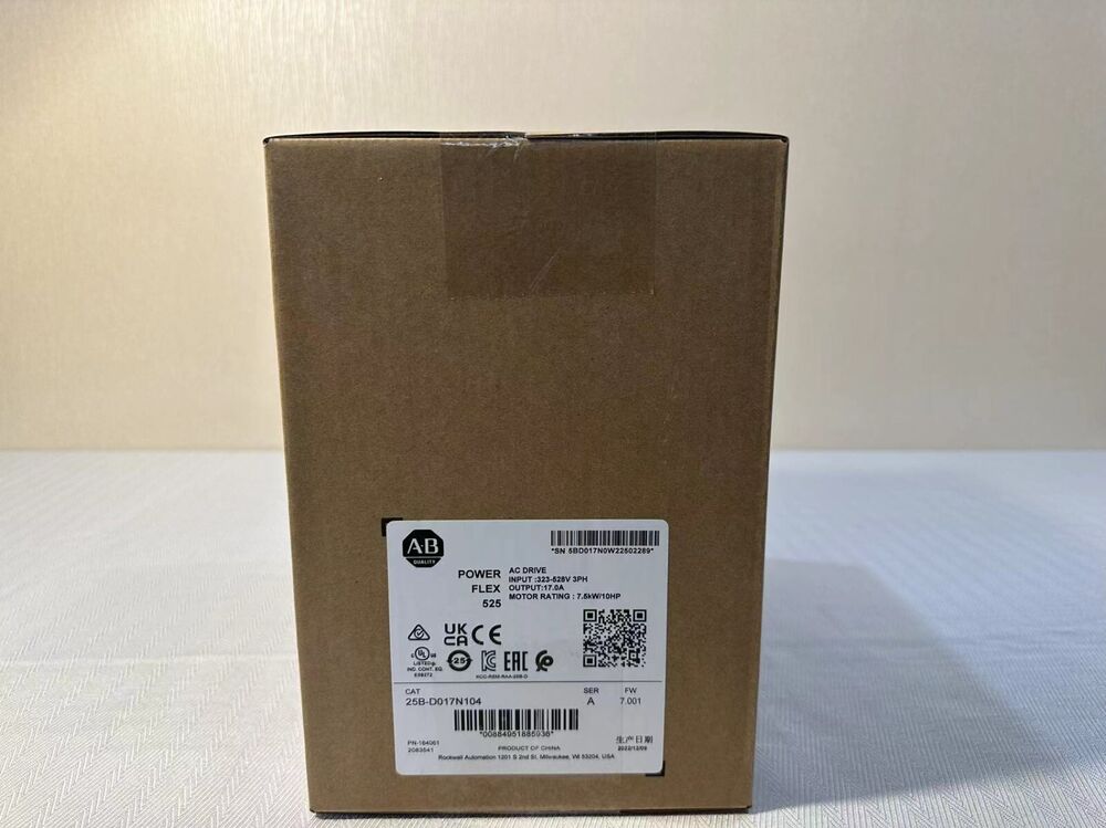 AB 25B-D017N104 2022 SER A NEW Allen-Bradley PowerFlex 525 7.5kW 10Hp AC Drive Fedex or DHL