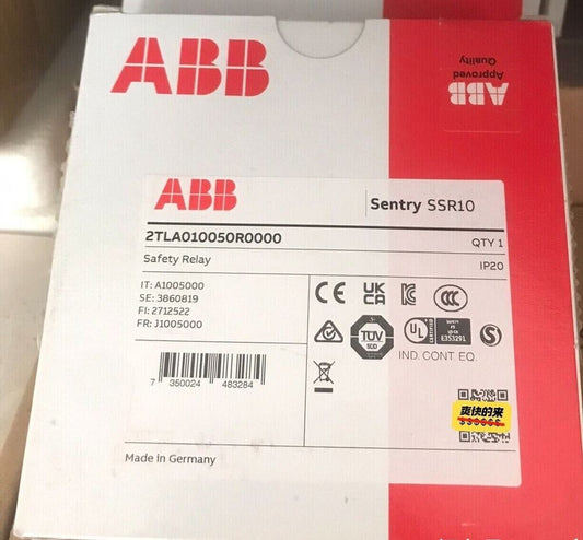 ABB 2TLA010050R0000 sentry SSR10 safety relay 24vdc new in box DHL/FEDEX/UPS