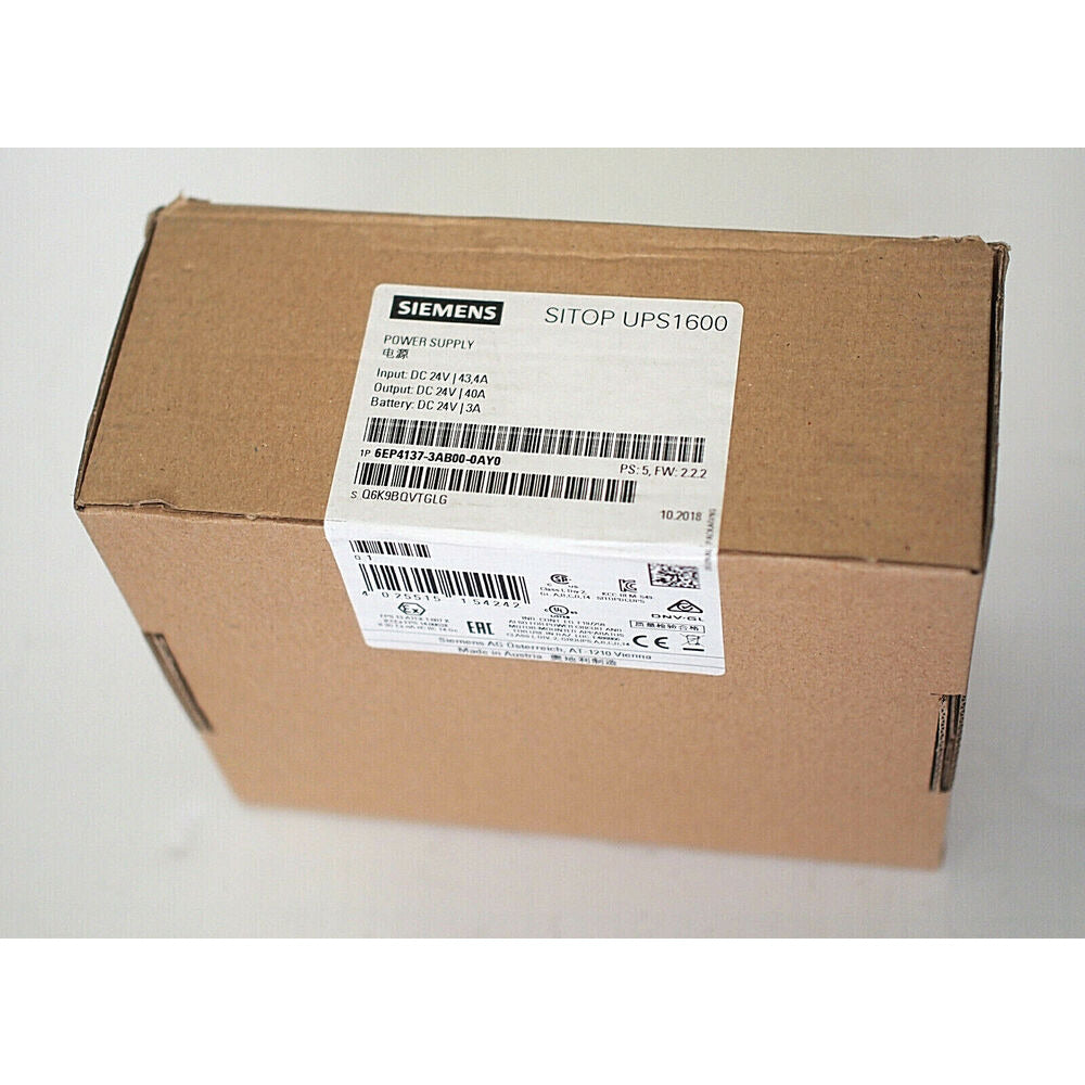 6EP4137-3AB00-0AY0 SIEMENS SITOP UPS1600 Power Supply BrandNew Box!Spot Goods Fedex / DHL