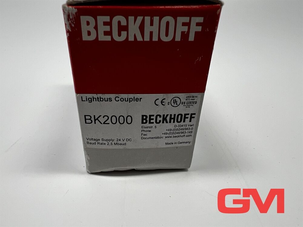 Beckhoff Bus Coupler BK2000 Lightbus Coupler Unit Lightbus-Buskoppler Unit