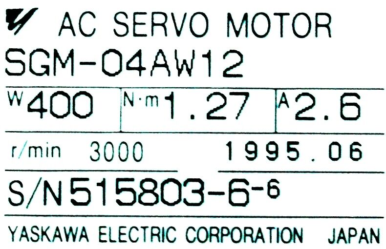 1PC New Yaskawa SGM-04AW12 Servo Motor Expedited Shipping SGM04AW12