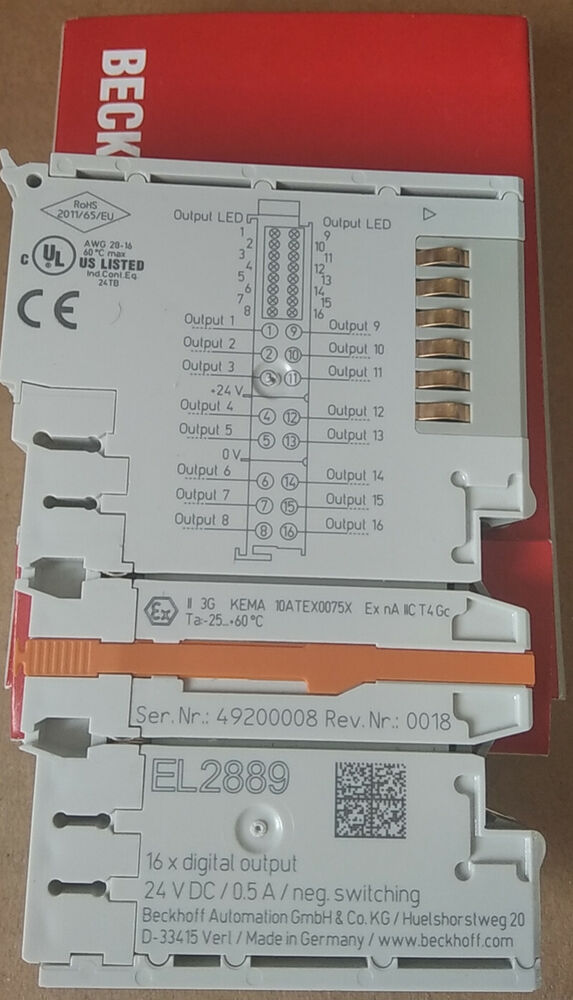 Beckhoff EL2889 PLC Module EL 2889 New In Box Expedited Shipping 1PC DHL / UPS / FedEx