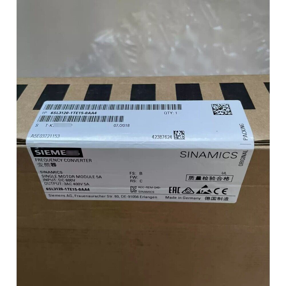 New Siemens 6SL3120-1TE15-0AA4 6SL31201TE150AA4 SINAMICS S120 Double Motor