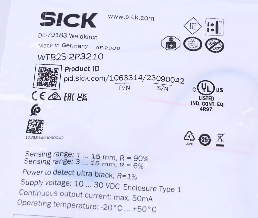 1PC New SICK WTB2S-2P3210 Photoelectric Sensor WTB2S2P3210 DHL / UPS / FedEx
