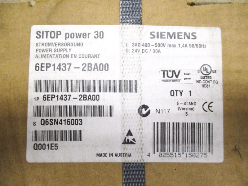 SIEMENS 6EP1437-2BA00 400-500VAC 30A NSMP