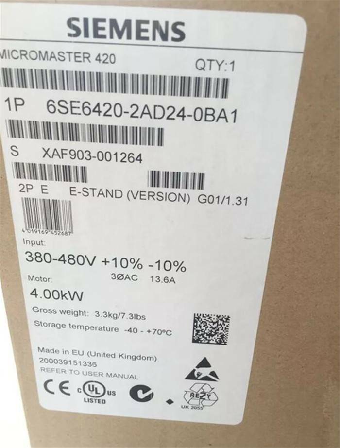 1PC Siemens 6SE6420-2AD24-0BA1 New In Box 6SE64202AD240BA1 Expedited Shipping DHL / UPS / FedEx