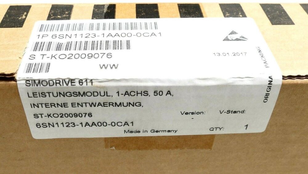 SIEMENS SIMODRIVE 611 | 6SN1123-1AA00-0CA1 | 6SN1 123-1AA00-0CA1 | Version --