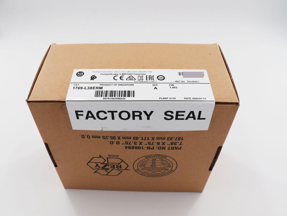 New Factory Sealed Allen-Bradley 1769-L38ERM CompactLogix 1769-L38ERM Surplus DHL / UPS / FedEx