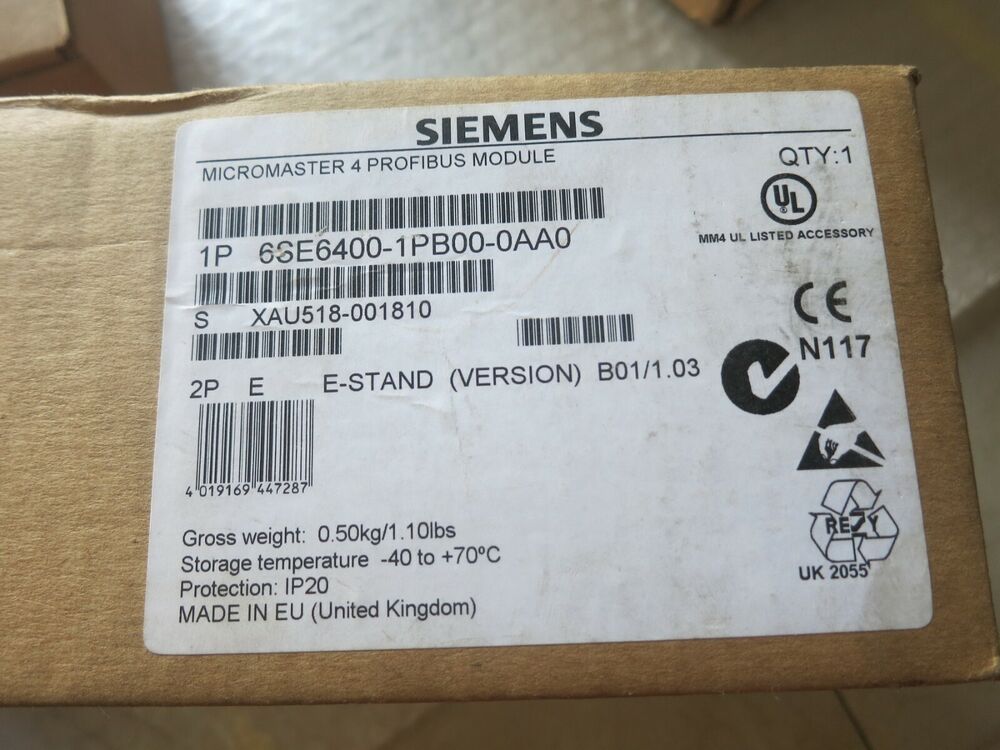 NEW ORIGINAL SIEMENS PROFIBUS MODULE 6SE6400-1PB00-0AA0 FREE EXPEDITED SHIPPING DHL / UPS / FedEx