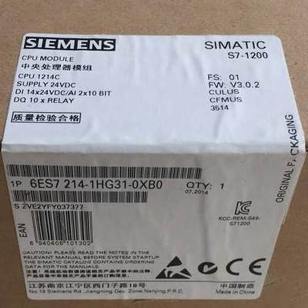 NEW Siemens 6ES7 214-1HG31-0XB0 I/O Compact CPU Relay Onboard POWER SUPPLY DHL / UPS / FedEx