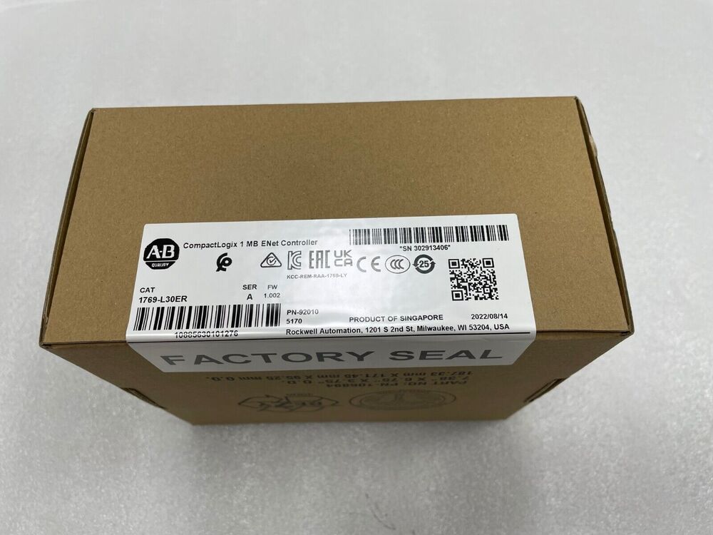 Allen-Bradley AB 1769-L30ER CompactLogix 1 MB ENet Controller New Factory Sealed DHL / UPS / FedEx