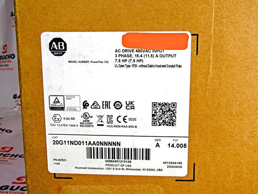 SURPLUS 2022 ALLEN BRADLEY 20G11ND011AA0NNNNN SER A DRIVE AB 20G11ND011AA0NNNNN DHL / UPS / FedEx