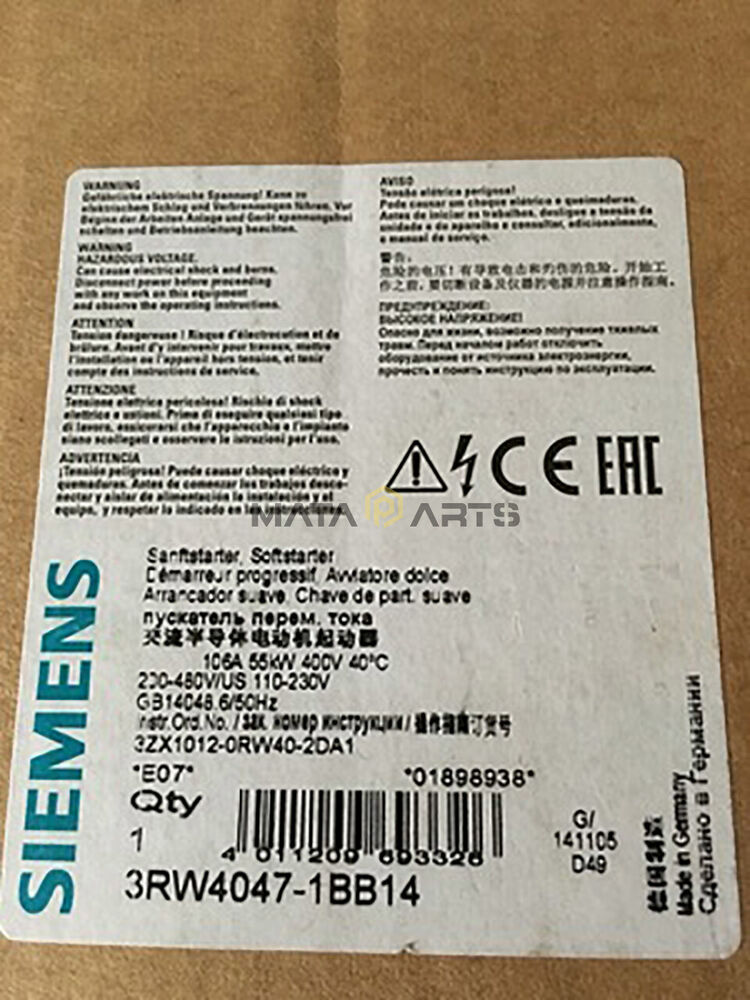 1PC New Siemens 3RW4047-1BB14 Siemens 3RW40471BB14 In Box Expedited Shipping # UPS / DHL / Fedex