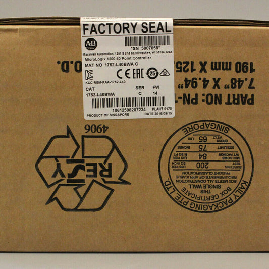 1762L40BWA Allen Bradley 1762-L40BWA 1762L40BWA MicroLogix 1200 40 PT Controller UPS / DHL / Fedex